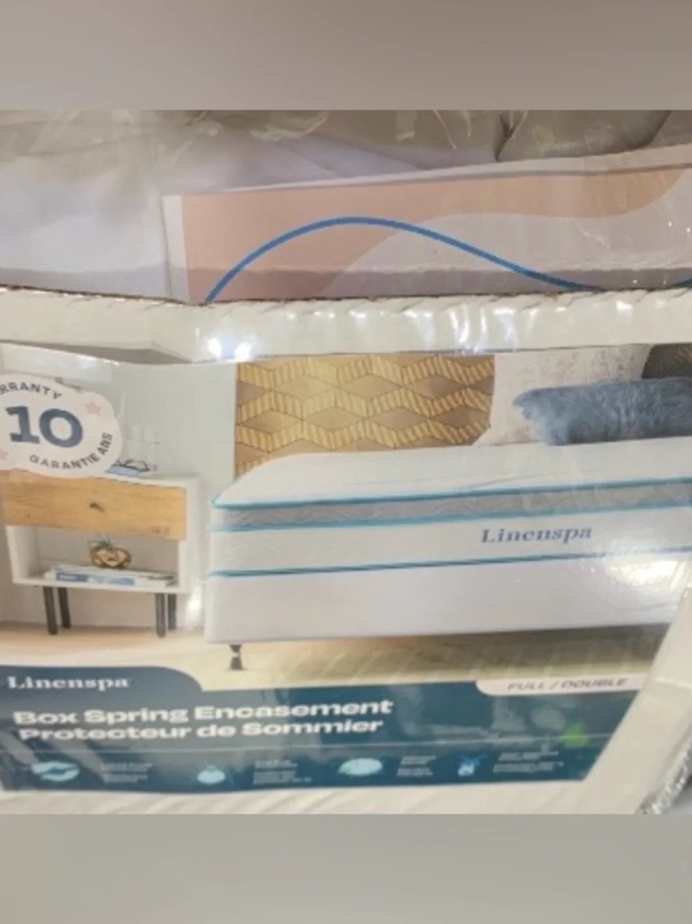 White Box Spring Encasement - Waterproof Zippered Protection